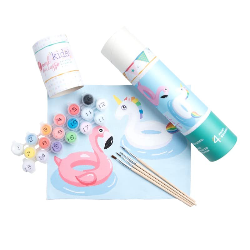 Pink Picasso Kits Paint by Number for Kids | DIY 8x10 Beginner Color by Numbers Canvas Painting Art Kits | Delicious Doughnuts