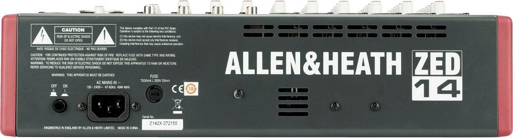 Allen & Heath ZED-14-14-Channel Touring Quality Mixer with USB I/O (AH-ZED-14)