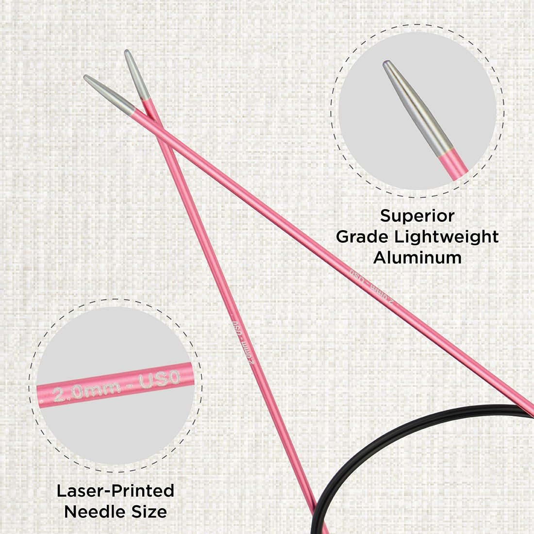 KnitPro Zing Fixed Circular Needles 16" (40cm)