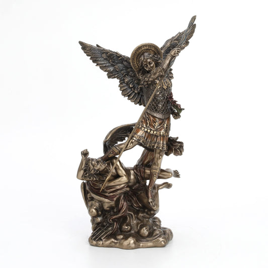 Unicorn Studios WU73529A4 St. Michael Holding Flowers Standing on The Demon