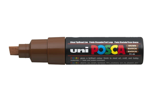 Uni Posca Marker PC-8K Paint Glass Pen Broad Chisel Tip 8.00mm Brown