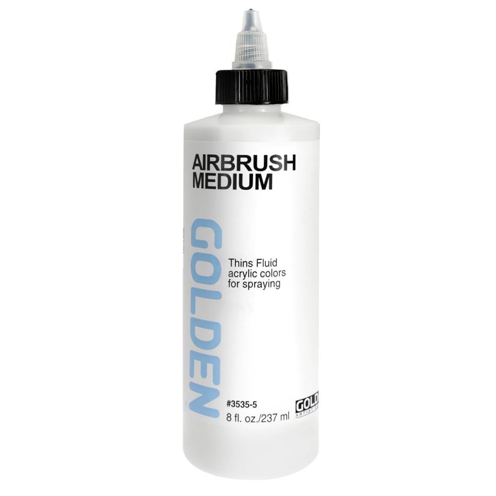 Airbrush Medium by GOLDEN, 8 fl. oz. Bottle, Professional Acrylic Medium, Transparent