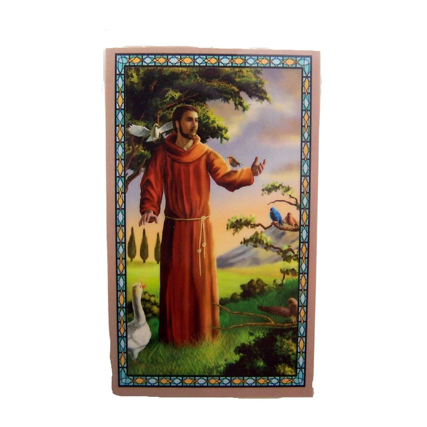 McVan St. Francis of Asssisi Pewter Medal Pendant with Prayer Card 3/4"