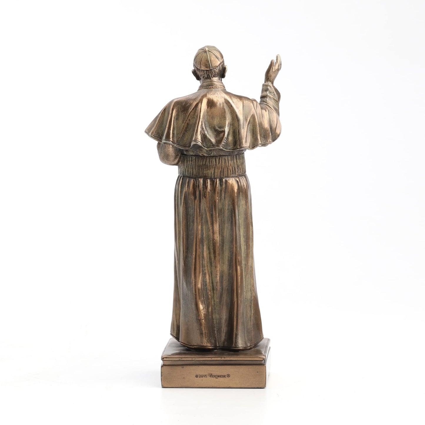 11 Inch Pope Francis Cold Cast Decorative Figurine, Bronze Color