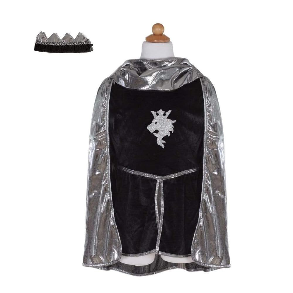 Great Pretenders Silver Knight Tunic Cape & Crown 5/6 Years Dress Up Play