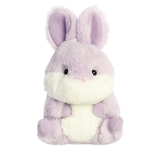 Aurora® Round Rolly Pet™ Bunny Lavender™ Stuffed Animal - Adorable Companions - On-The-Go Fun - Lavender 5 Inches