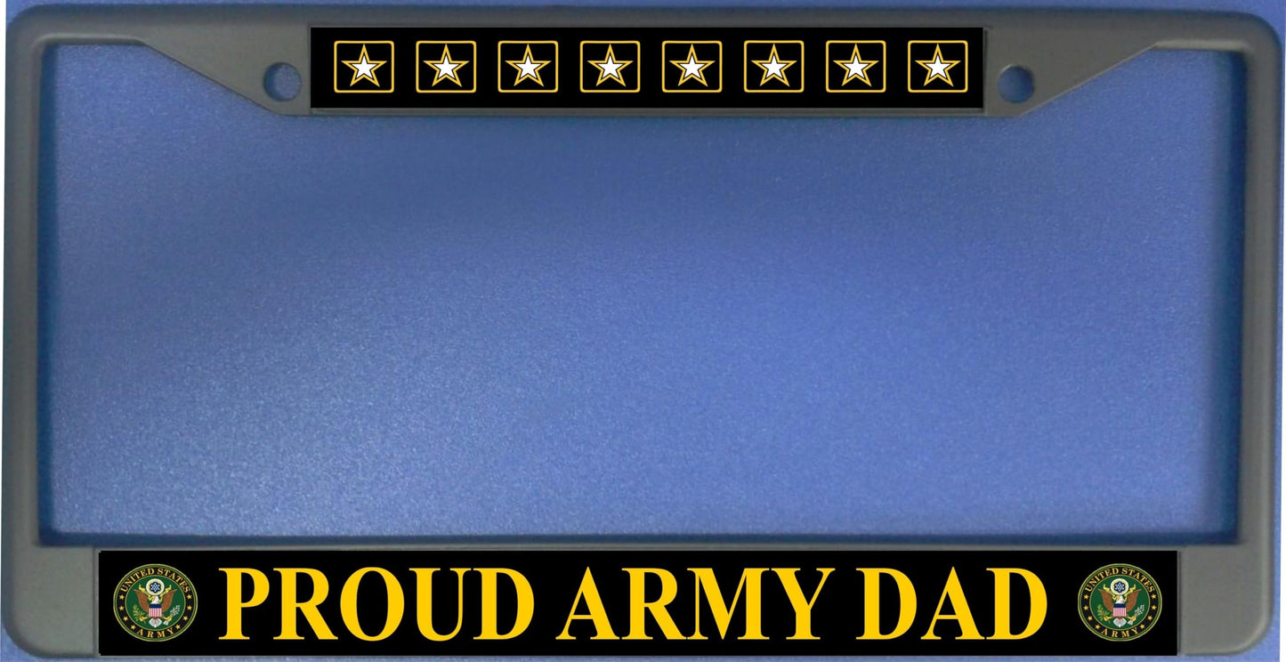 Proud Army Dad Photo License Plate Frame Free Screw Caps with This Frame