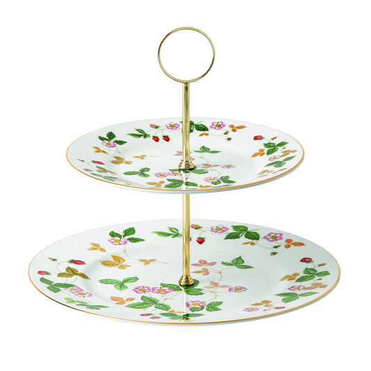 Wedgwood Wild Strawberry 2-Tier Cake Stand, Green