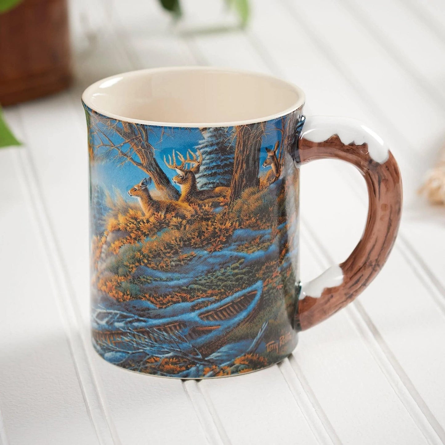 Gardenoaks Stoneware Nature-Themed Sculpted Mug, 16 oz