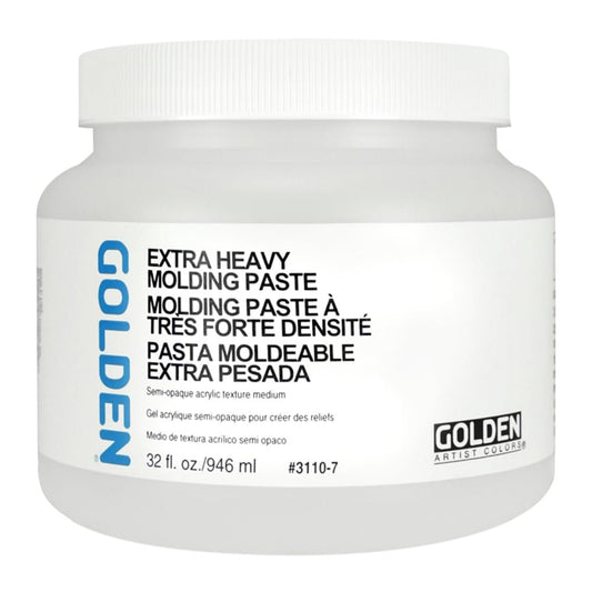 Extra Heavy Molding Paste by GOLDEN, 32 fl. oz. Jar, Professional Acrylic Paste Medium, Semi-Opaque