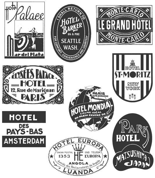 Stampers Anonymous Tim Holtz Large Cling Rubber Stamp Set, Travel Labels