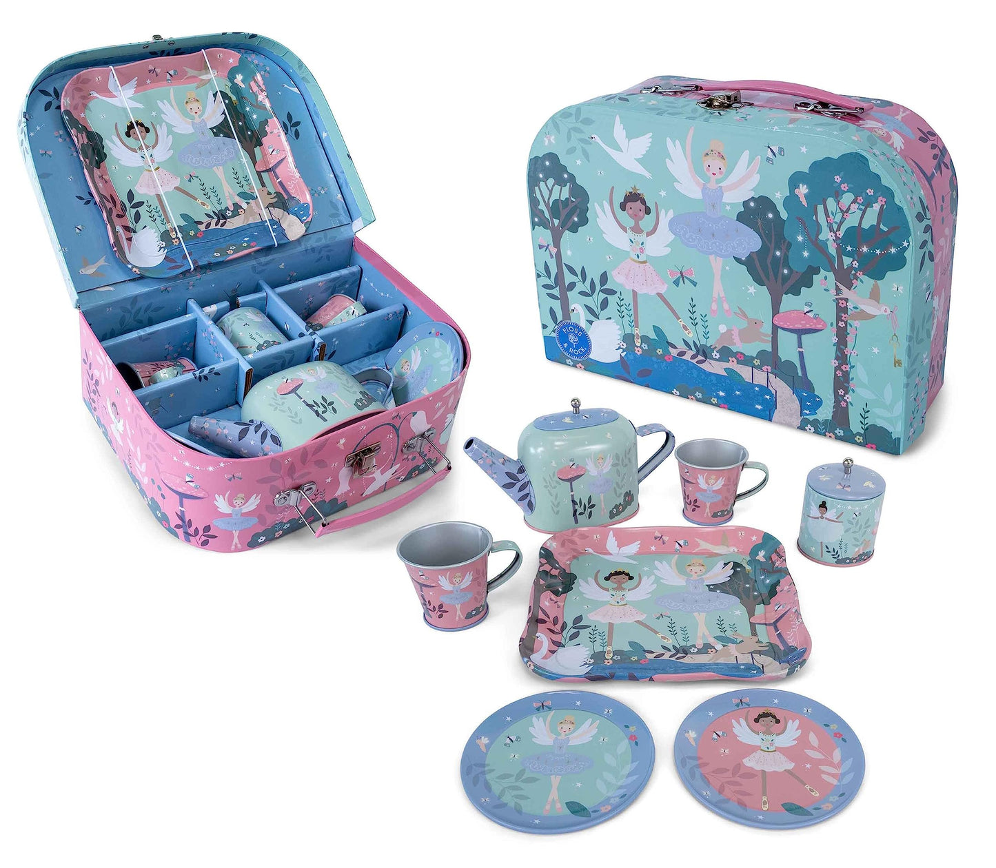 Floss & Rock Enchanted Tea Set for Ages 3 and Up, 9 Pieces Set, Imaginative or Group Play