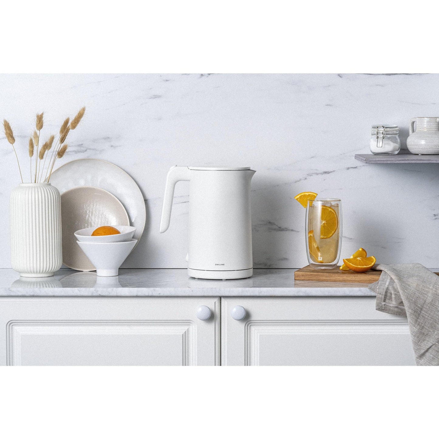 ZWILLING Enfinigy Cool Touch 1-Liter Electric Kettle, Cordless Tea Kettle & Hot Water - White