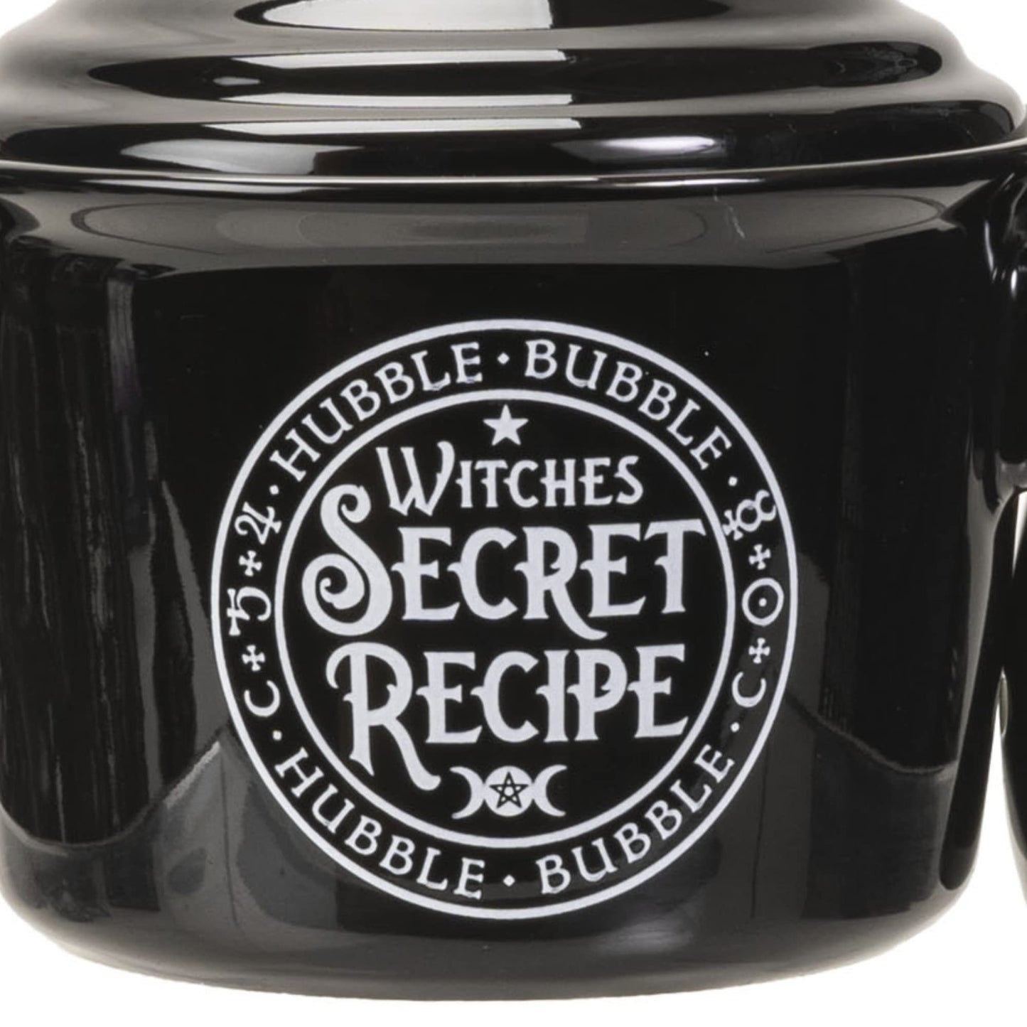 Pacific Giftware Witches Secret Recipe Serving Pot with Spoon, Ceramic Bowl for Soup Dishes, Approximately 4.72 Inches X 5.91Inches, 14 FL OZ
