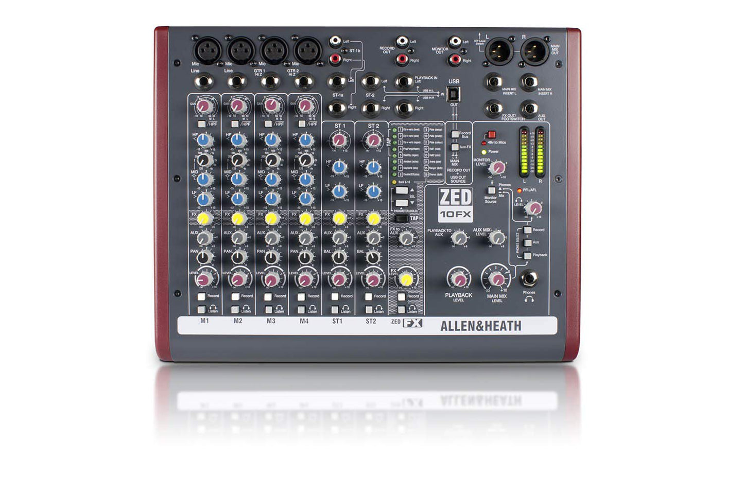 Allen & Heath ZED-10FX – Touring Quality Audio Mixer with 2 Mic/Line, 2 Mic/Line/DI, 3 Stereo Line, Onboard FX and USB I/O (AH-ZED-10FX)