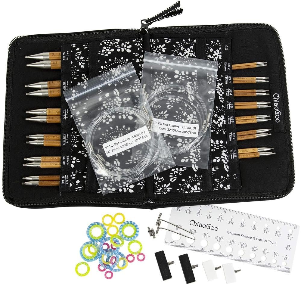 ChiaoGoo Spin Interchangeable Bamboo Knitting Needle Sets