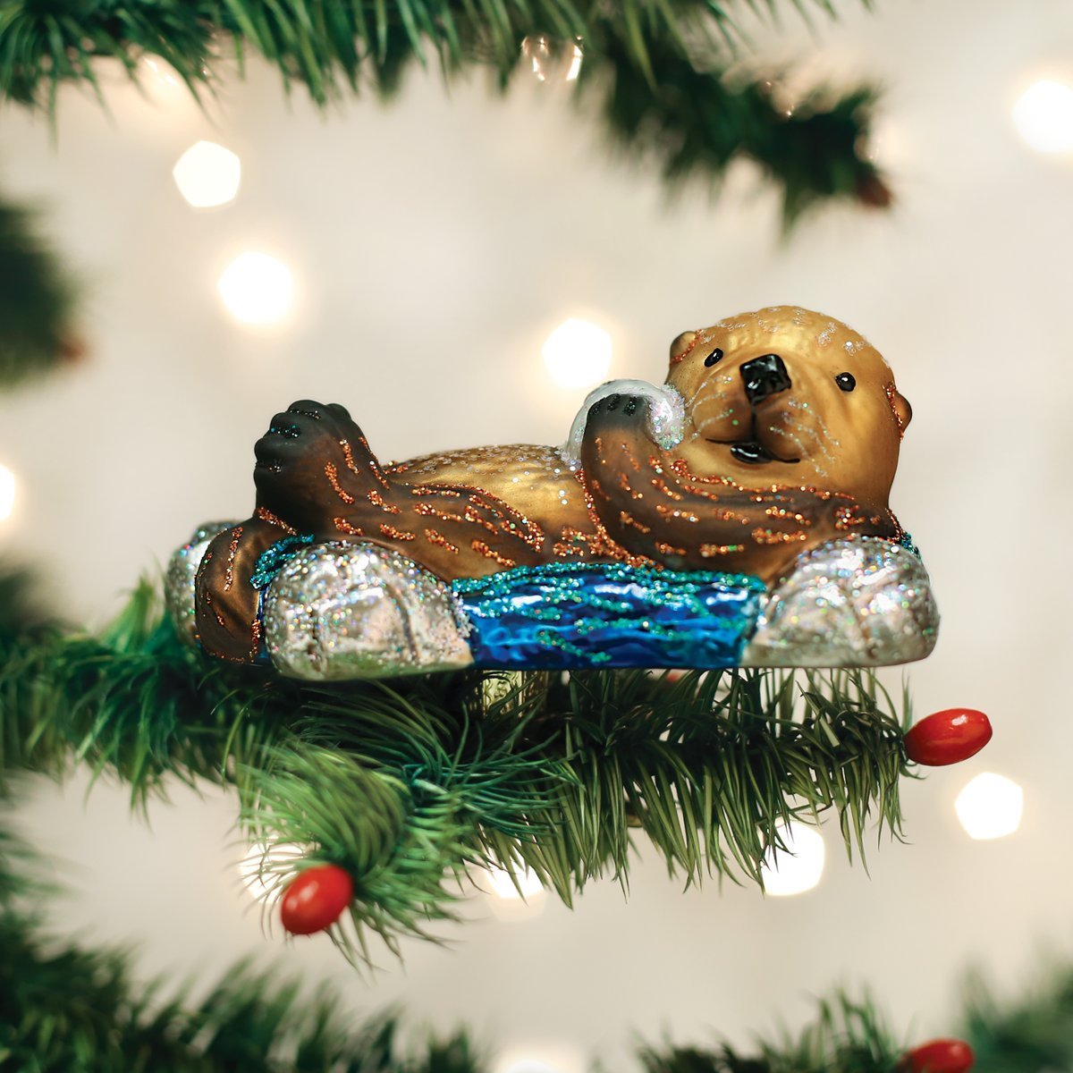 Old World Christmas Ornaments: Sea and Water Animals Glass Blown Ornaments for Christmas Tree