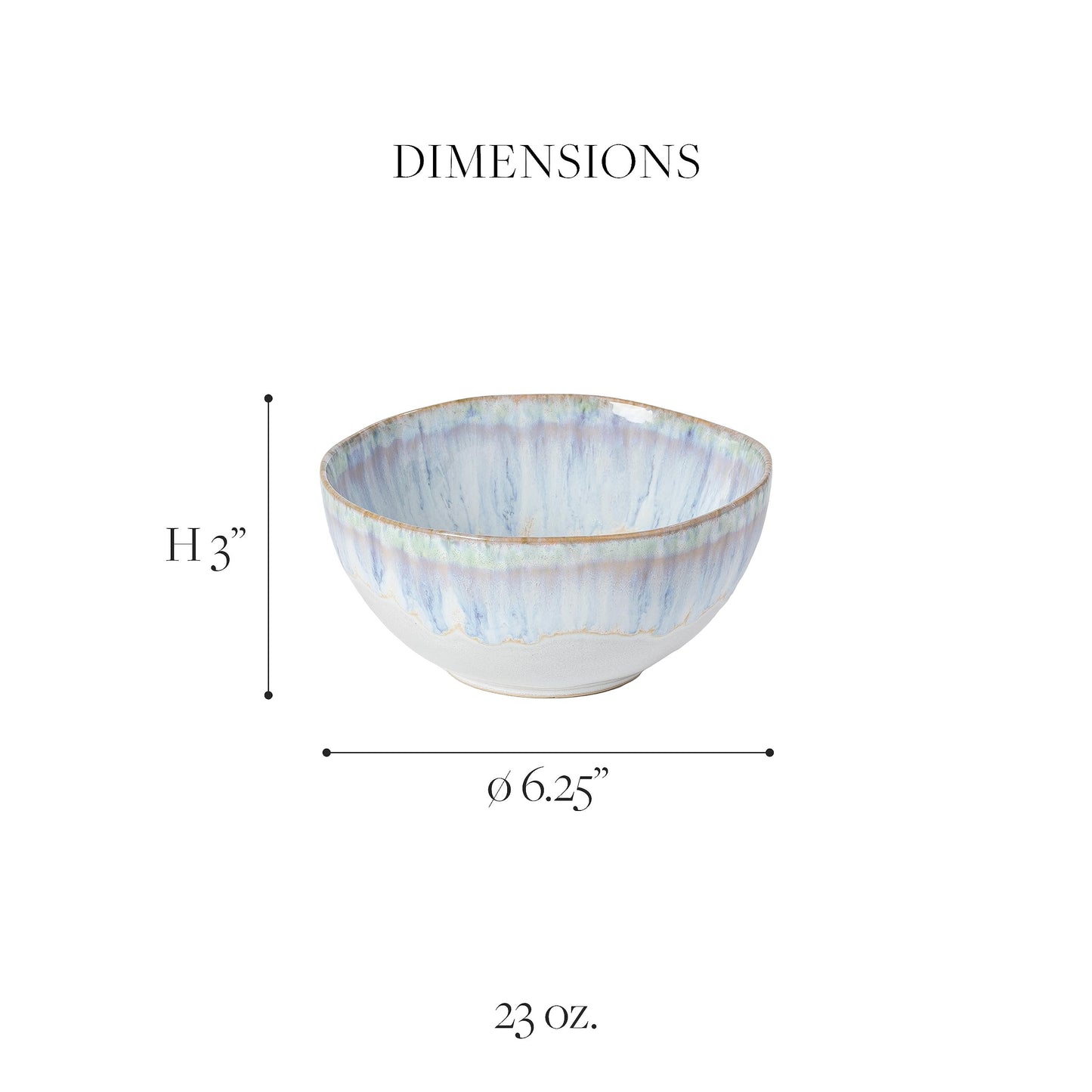 Costa Nova Ceramic Stoneware 23 oz. Soup & Cereal Bowl - Brisa Collection, Ria Blue | Microwave & Dishwasher Safe Dinnerware | Food Safe Glazing | Restaurant Quality Tableware