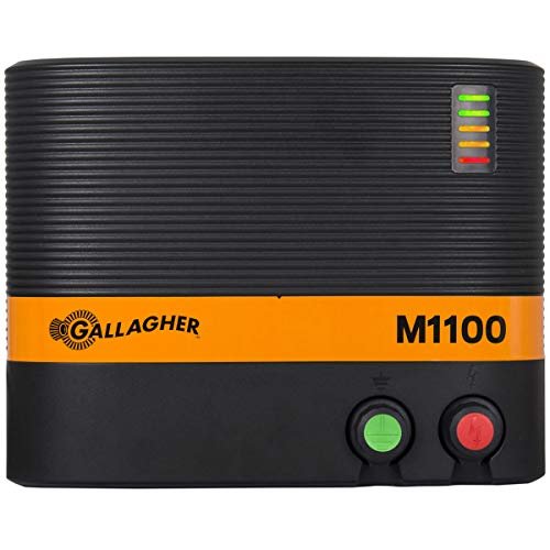 Gallagher M1100 Electric Fence Charger - Powers Up to 110 Miles / 650 Acres of Clean Fence - 11.0 Joules, 110 Volt AC Energizer, Added Power Reserve - Unbeatable Reliability - Easy Installation