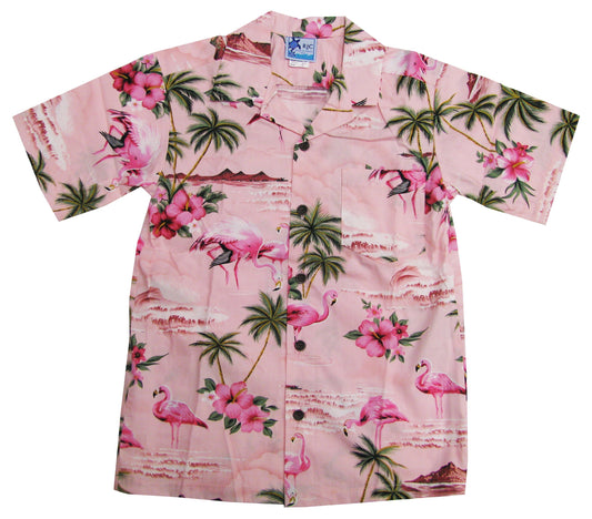 RJC Boys Pink Flamingo Hibiscus Shirt