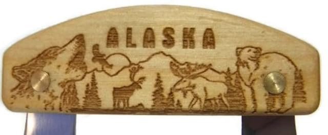 Inupiat Birch Alaska Cutlery Ulu Knife Animal Collage Wildlife