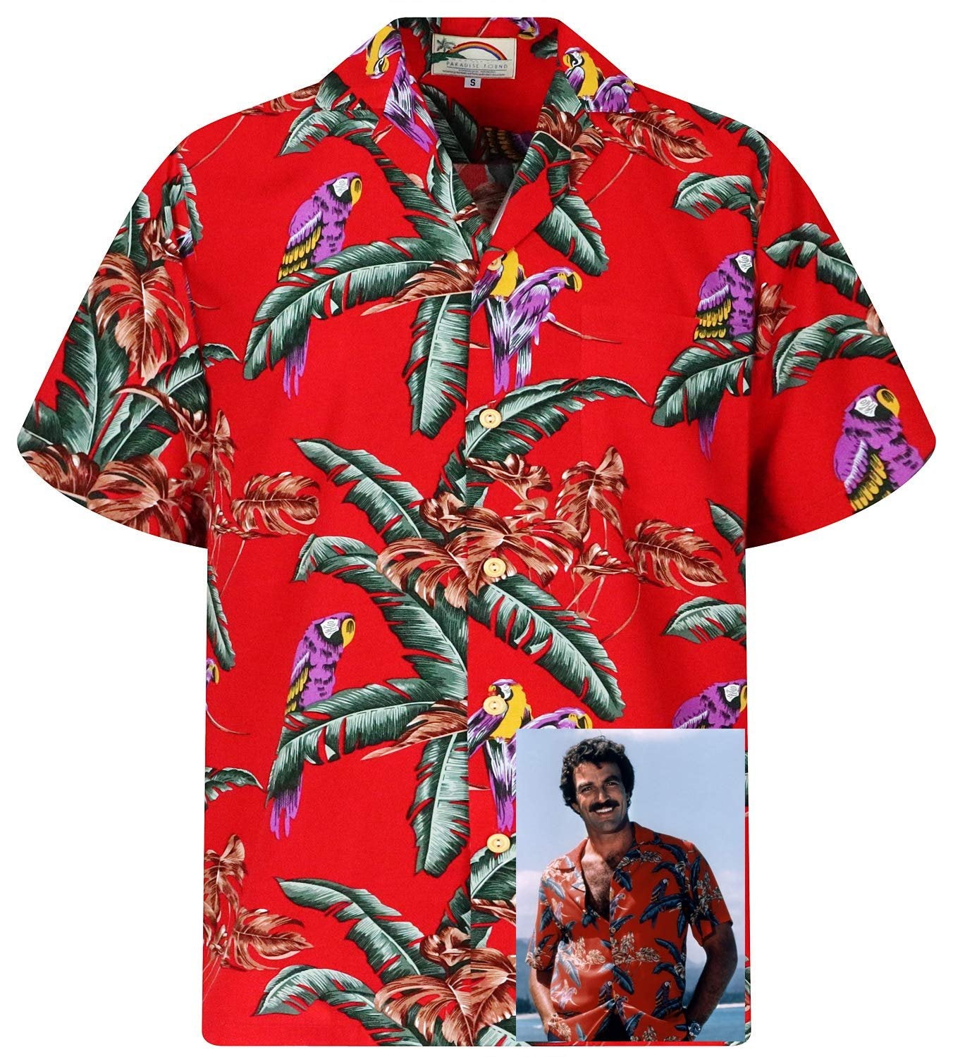 Original Hawaiian Shirt, Magnum P1, Tom Selleck, red, 4XL