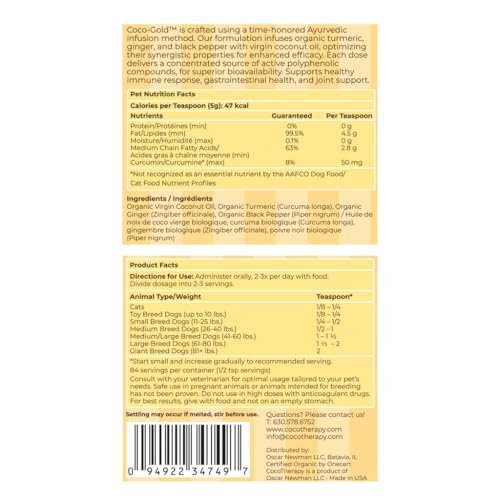 CocoTherapy Coco-Gold Organic Virgin Coconut Oil infused with Turmeric & Ginger, 7.5oz.
