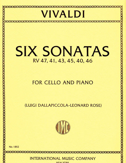 Six Sonatas, RV 47, 41, 43, 45, 40, 46 for Cello (IMC1852)