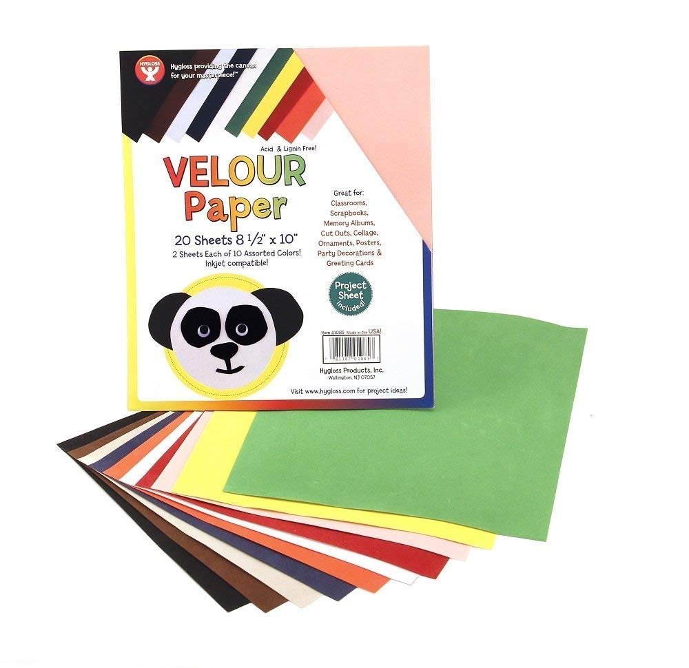Hygloss 27873 10 Sheets Velour Paper