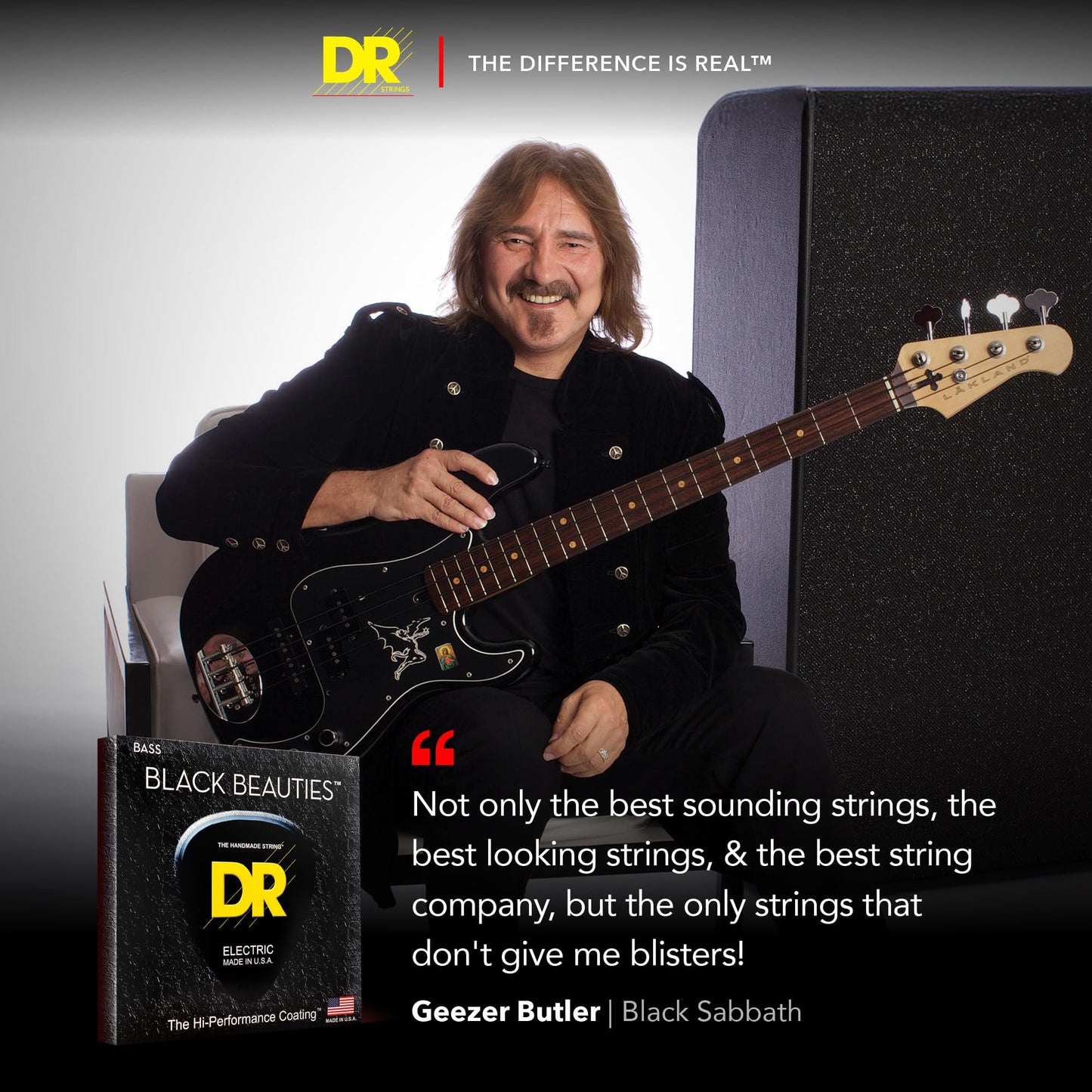 DR Strings BLACK BEAUTIES™ - BLACK Coloured Bass Strings