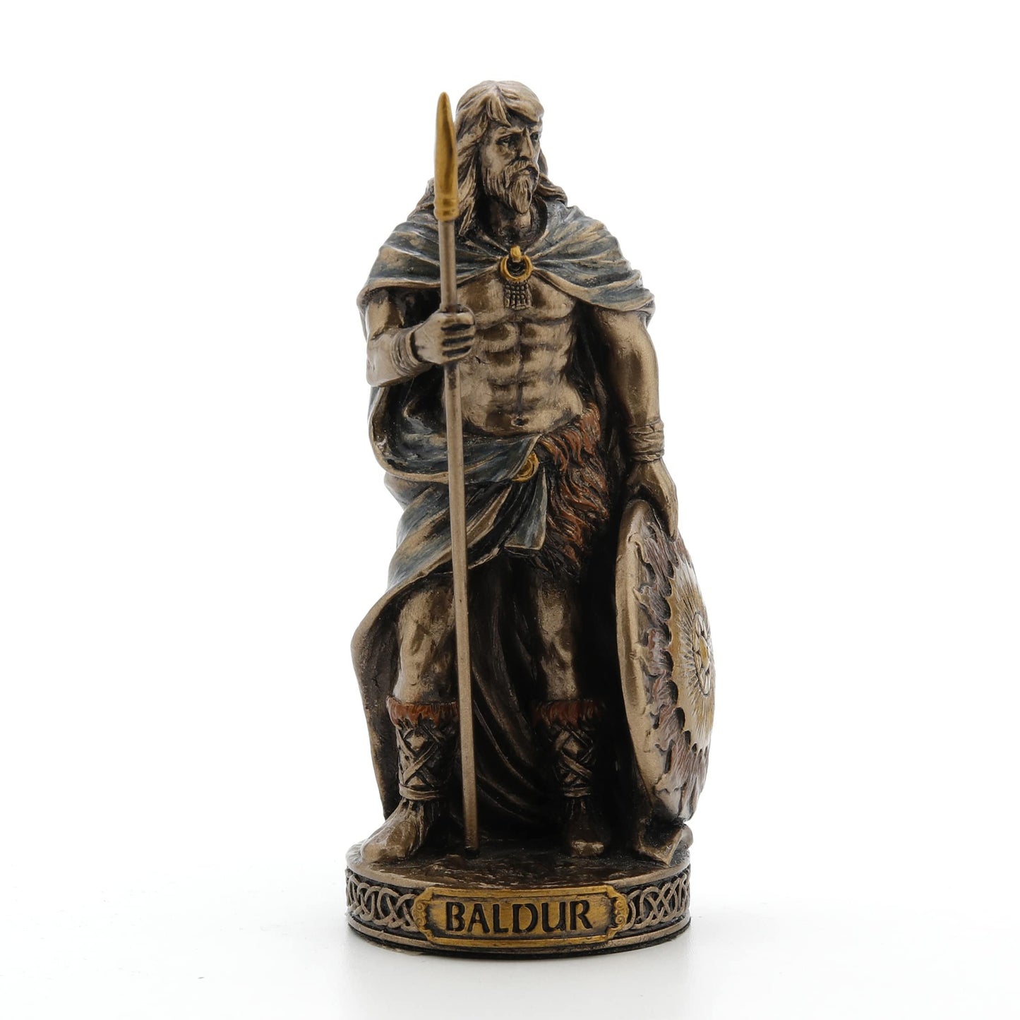 Veronese Design 3 3/8 Inch Baldur The Norse God of Sun Hand Painted Bronze Finish Polyresin Miniature Figurine