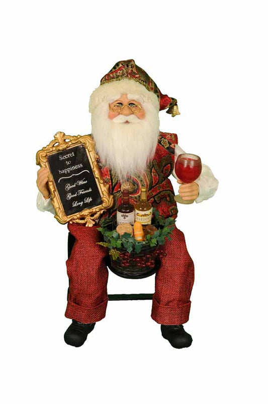 Karen Didion Vintner Santa Figurine, 13 inches