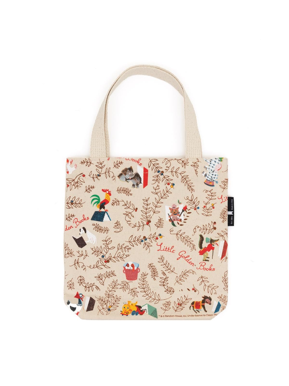Out of Print Little Golden Books Mini Tote Bag with Inner Pocket - Small Tote Bag for Book Lovers and Kids