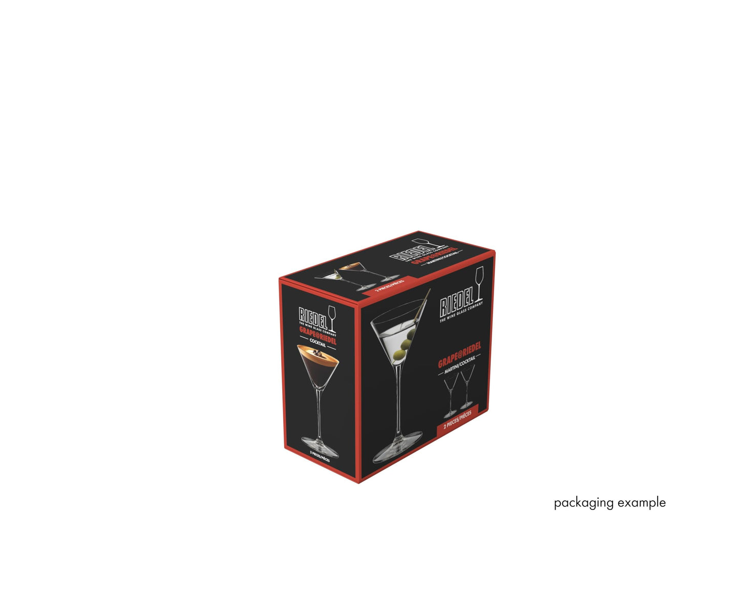 RIEDEL Grape Martini and Cocktail Diamond-Shaped Machine-Made Crystal Glass with Steeply Angled Sides (2-Pack, Clear)