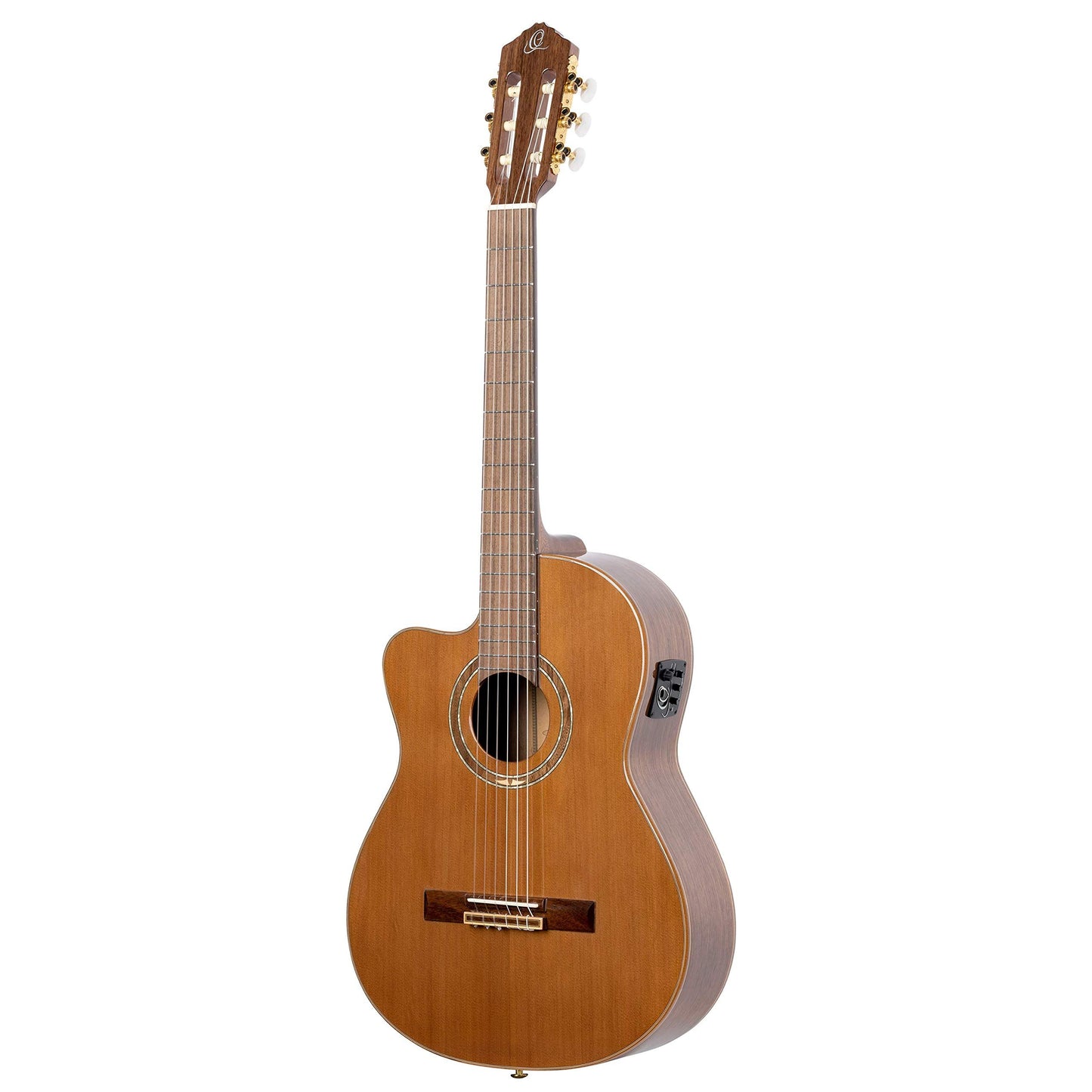Ortega Guitars 6 String Performer Series Left-Handed Solid Top Medium Neck Acoustic-Electric Nylon Classical Guitar w/Bag, (RCE159MN-L)