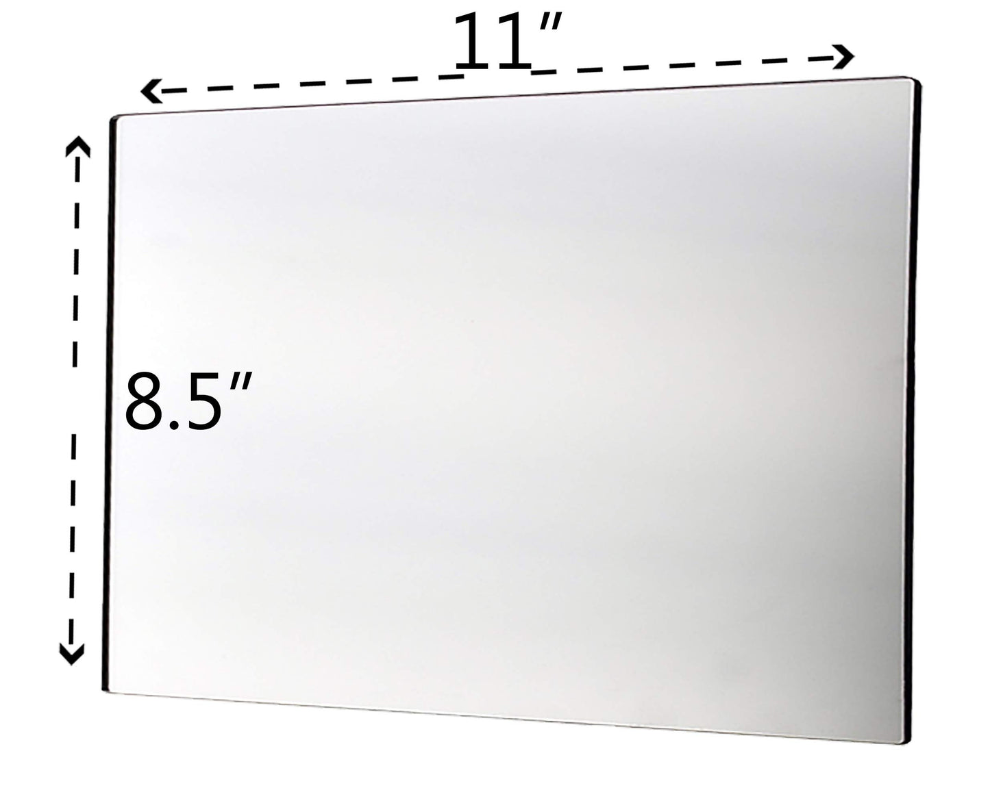 Marketing Holders Acrylic Mirror Sheet 8.5" x 11" Replacement DIY Reflective Plexiglass Tile Portable Lightweight Flat with Rounded Corners for Boats RVs and Classrooms
