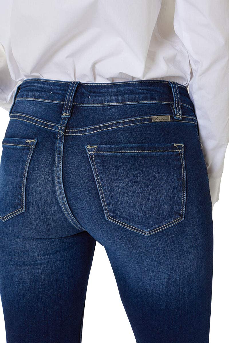 KanCan Women's Mid Rise Skinny Jeans Dark Wash KC7085DH , Dark Wash , 13/30