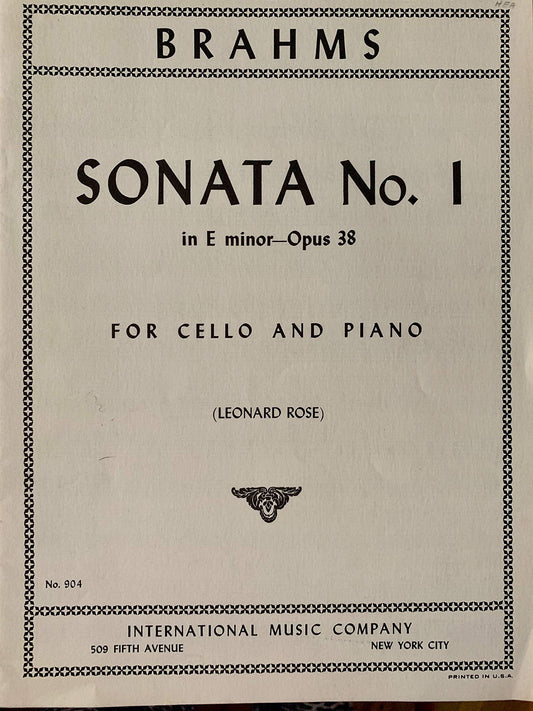 Sonata No. 1 in E minor, Op. 38 [for CELLO and PIANO]