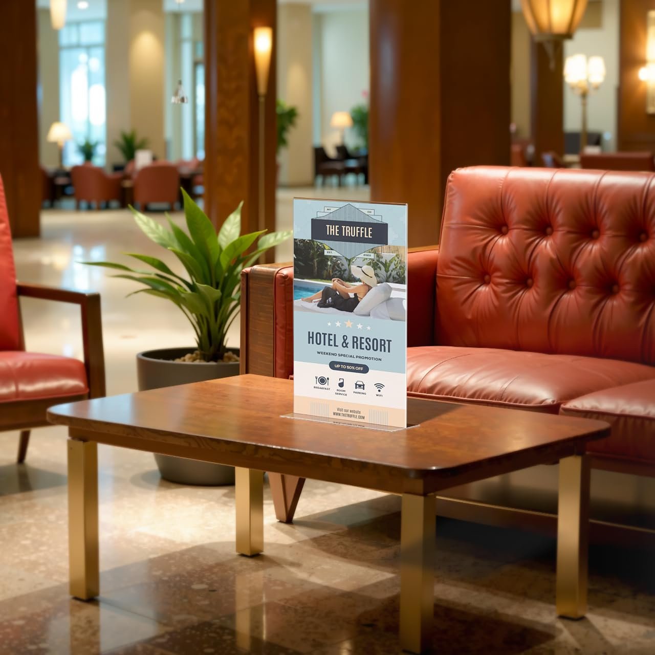 Marketing Holders Sign Holder Display for Literature Tabletop Menu Stand for Restaurants Nightclubs and Bars Acrylic