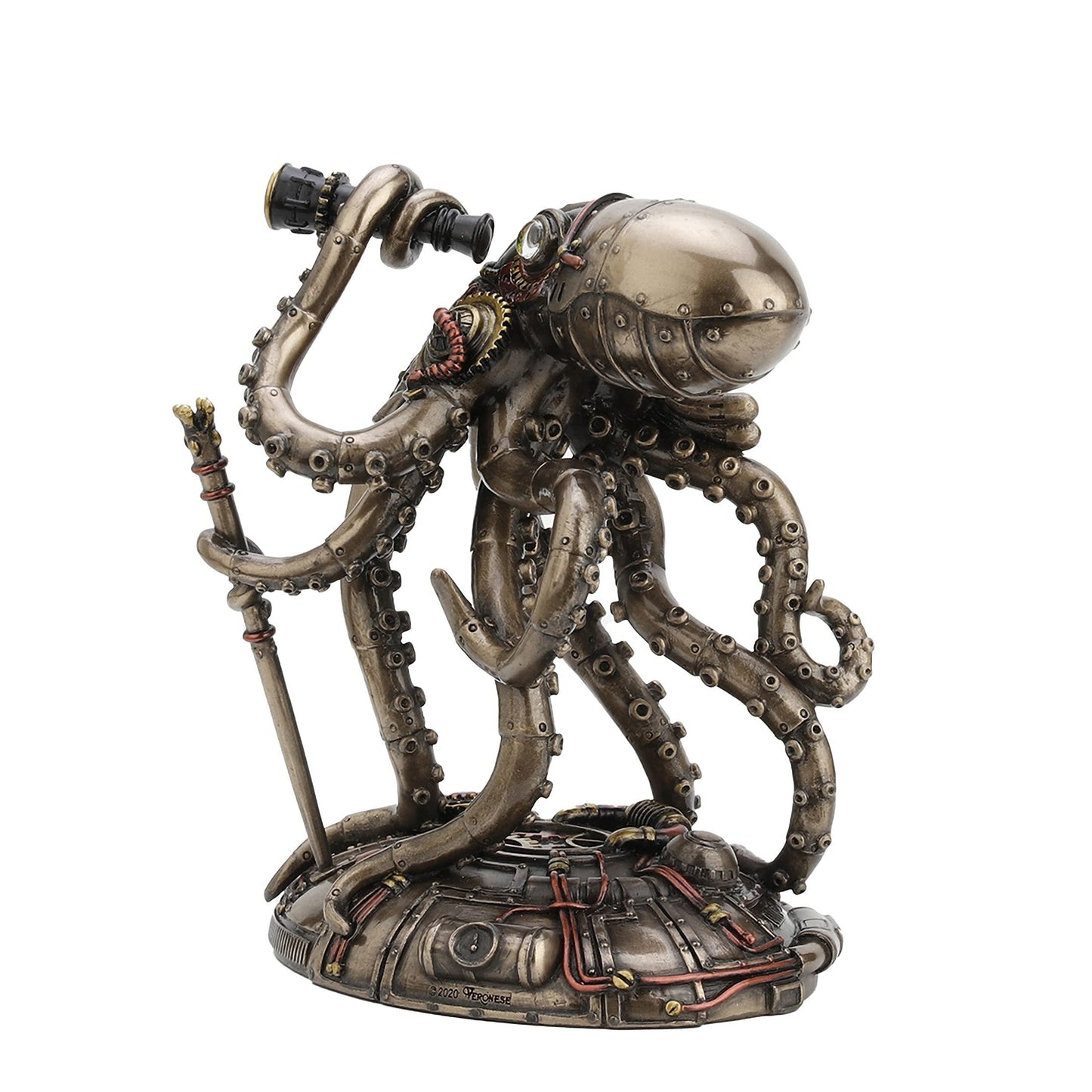 Veronese Design 6 3/4 Inch Tall Steampunk Space Alien Octopus Cold Cast Bronzed Resin Sculpture