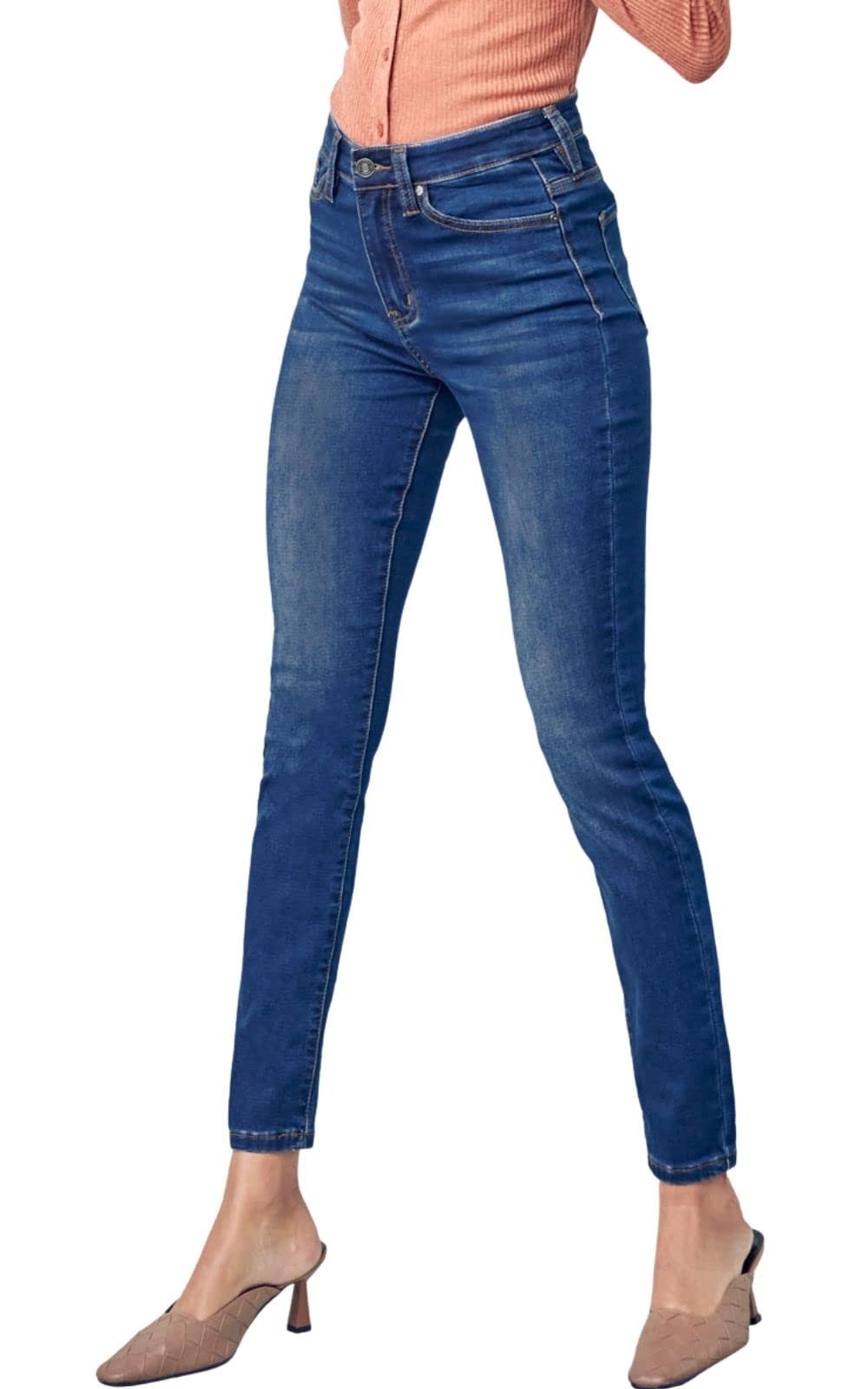 Kan Can HIGH Rise Dark WASH Super Skinny Jeans KC5002D