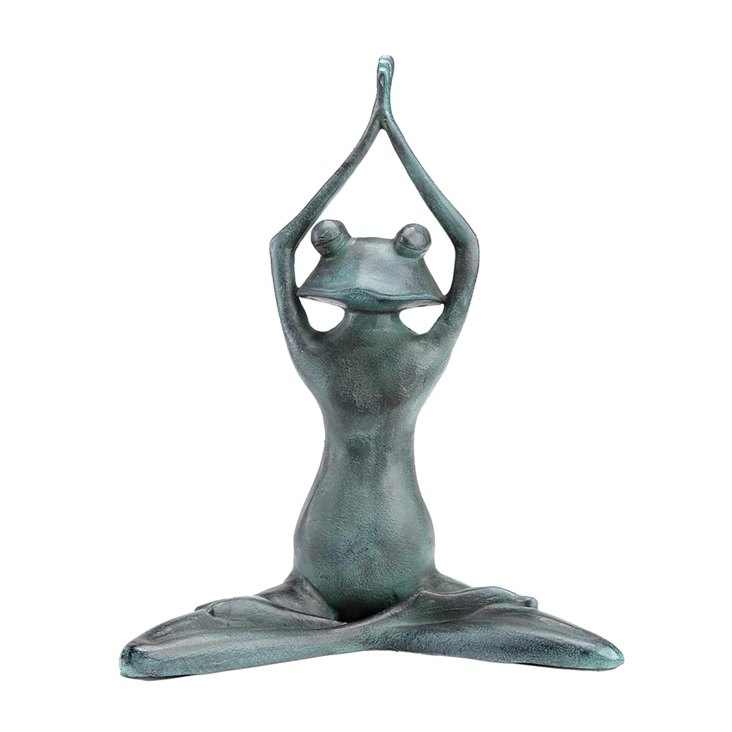 SPI Home Yoga Weathered Green 14 x 13 Inch Aluminum Outdoor Garden Figurine Statue Sculpture