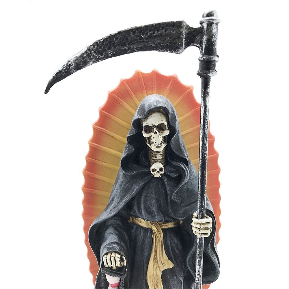 Pacific Giftware Santa Muerte Saint of Holy Death Standing Religious Statue 7.25 Inch Black Magic Protection Santisima Muerte Sculpture