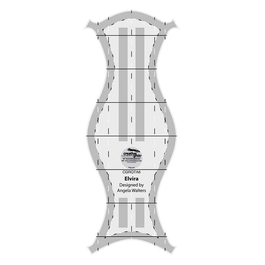 Creative Grids Machine Quilting Tool Elvira – CGRQTA6 – Made in USA, Non-Slip Grip Acrylic Quilting & Sewing Template Ruler for Free-Motion quilt Patchwork Design on Domestic Sewing & Longarm Machines