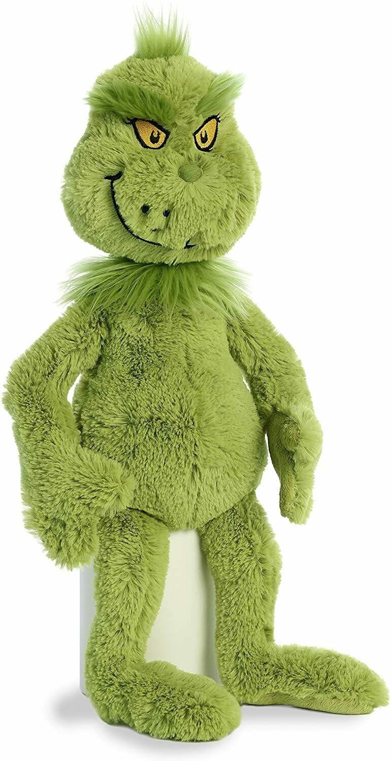 Aurora World Plush - Dr. Seuss The Grinch with Max & Cindy Lou Who, Green, Brown, Pink, White, Yellow