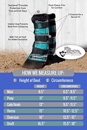 Kensington Natural Horse Fly Boots - Fleece Trimmed - Stay-Up Technology - Protection from Insect Bites and UV Rays - Sold in Pairs (2 Boots) - Medium - Tan