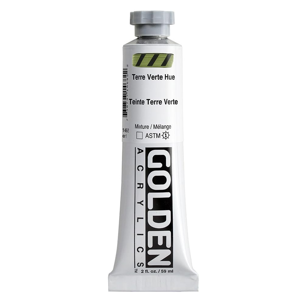 Heavy Body Acrylics by GOLDEN, Terre Verte Hue, 2 fl. oz. Tube, Professional Acrylic Paint, Transparent