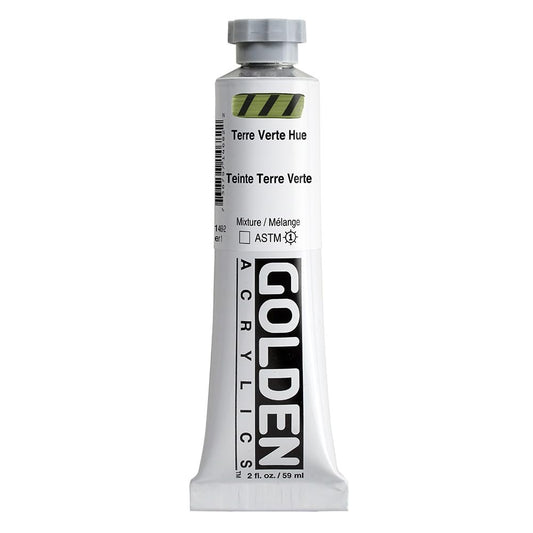 Heavy Body Acrylics by GOLDEN, Terre Verte Hue, 2 fl. oz. Tube, Professional Acrylic Paint, Transparent