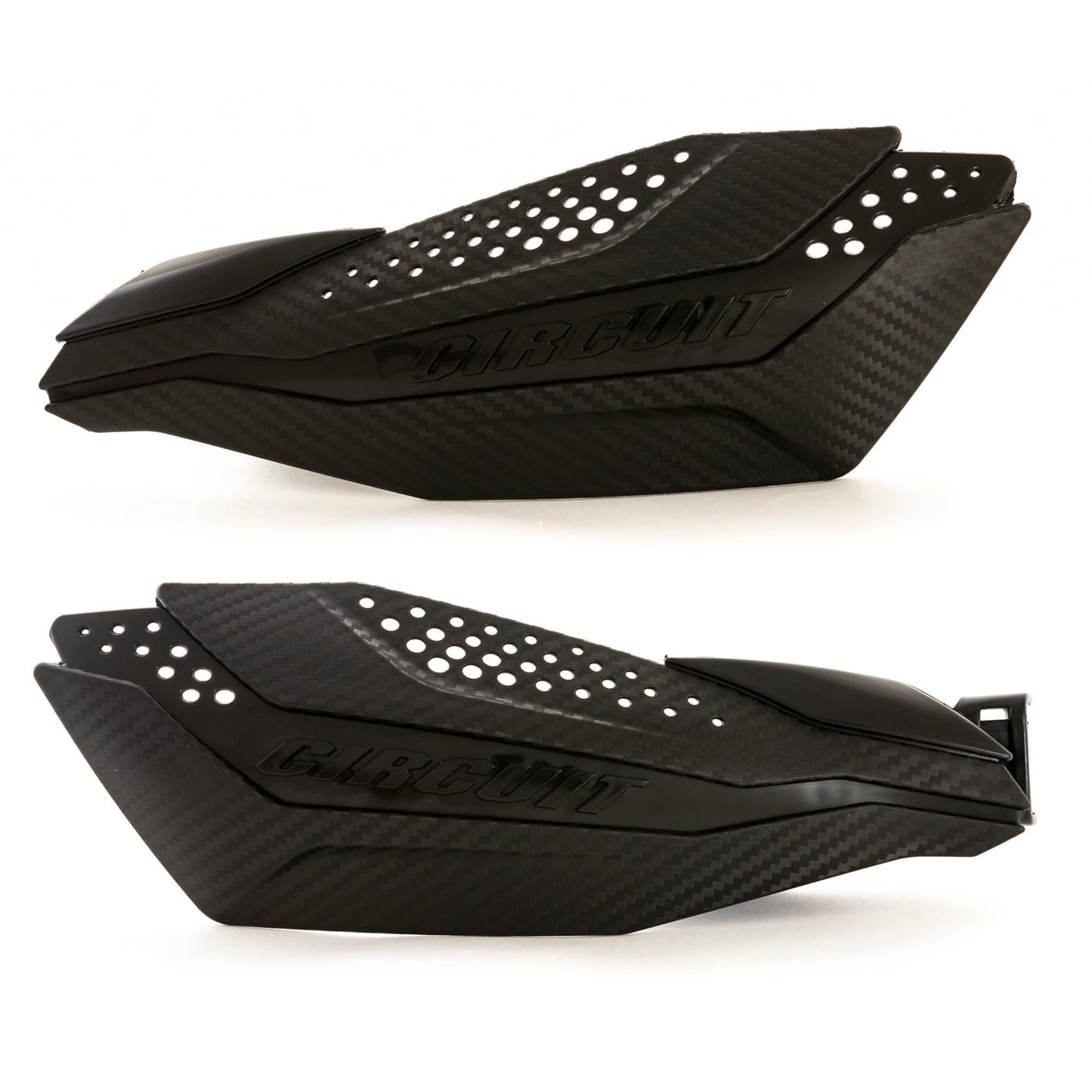 CIRCUIT EQUIPMENT - Universal Motorcycle Handguards - Italian Design, Durable, Weather-Resistant Nylon Brackets and Sleek Finish - Enhanced Control and Protection - Carbon Texture