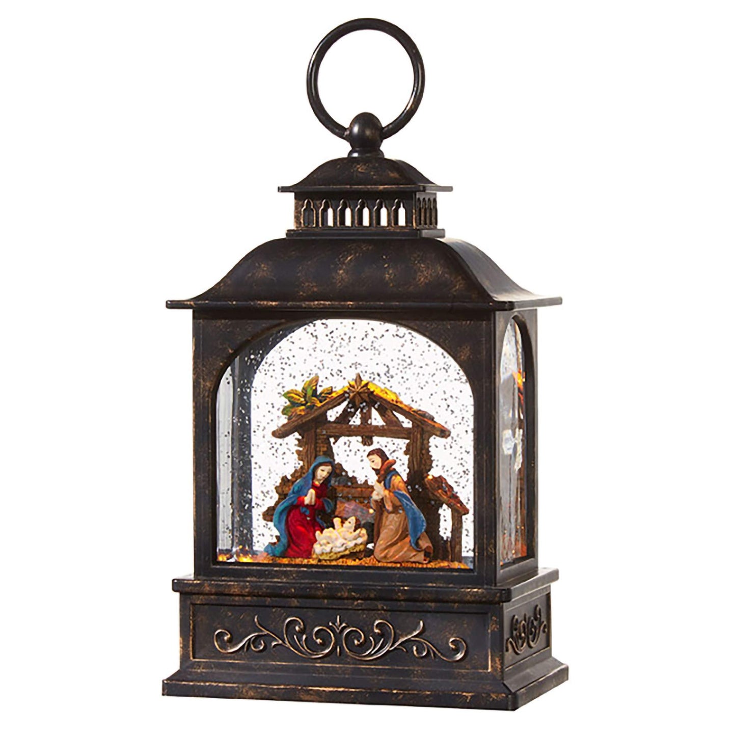 Nativity Lighted Water Lantern 8.5"